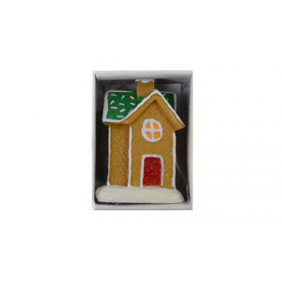 Figura mézaskalács ház poly 6,9cm barna