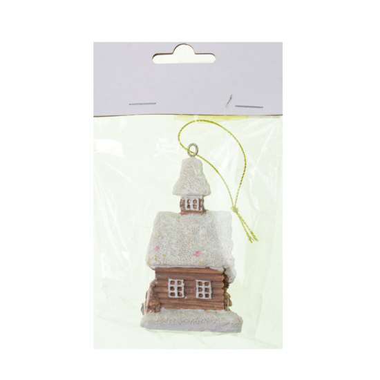 Figura mézaskalács ház poly 7,7cm fehér