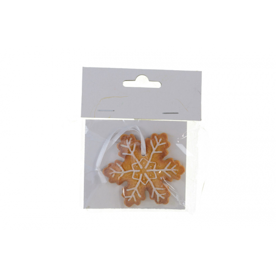 Figura mézekalács poly hópehely 6,3*5,9*0,5cm barna