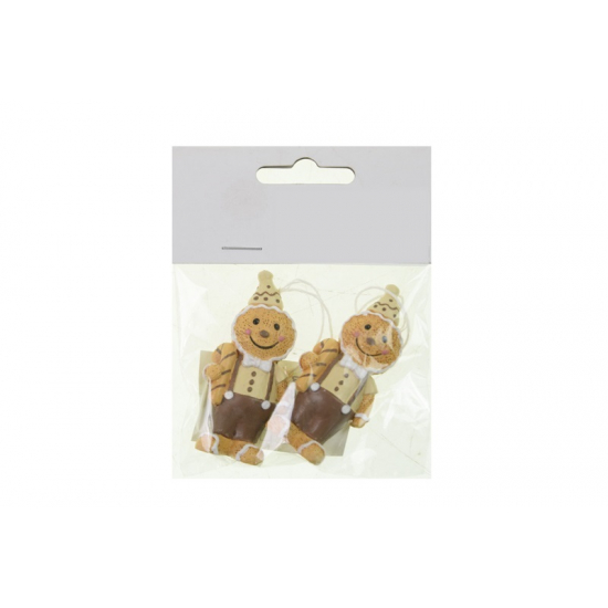 Figura mézeskalács fiú poly 6cm s/2 krém