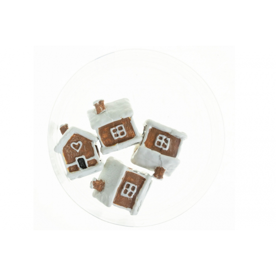 Figura mézeskalács ház poly 2,3*2,7cm s/4 barna