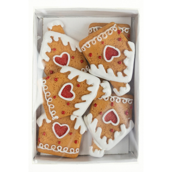 Figura mézeskalács ház poly 3,2*4,2cm s/5 szives barna
