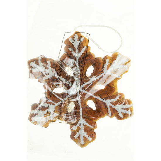 Figura mézeskalács hópehely 12cm akasztós barna