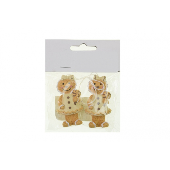 Figura mézeskalács lány poly 6cm s/2 krém