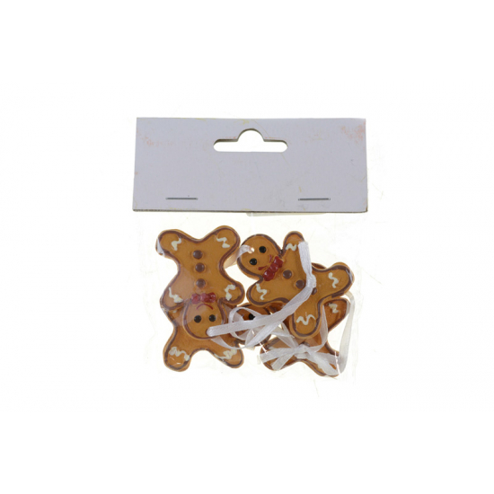 Figura mézeskalács poly akasztós 4,6*3,5*0,7cm s/4 díszes barna