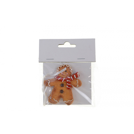 Figura mézeskalács poly sállal 6,3*5,9*1cm barna