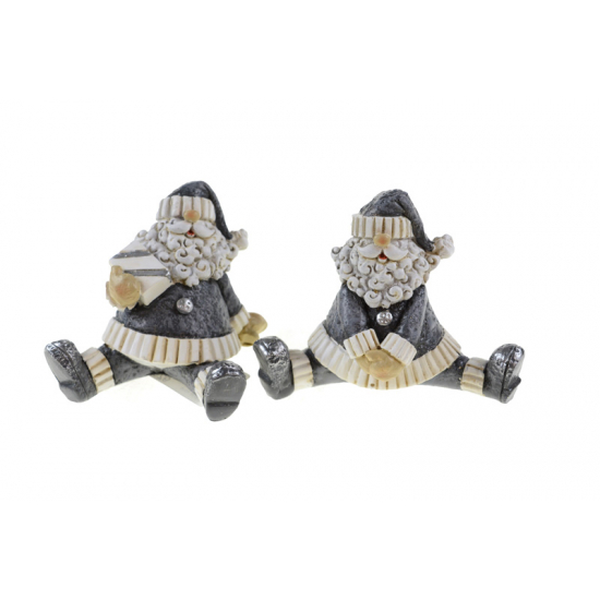 Figura mikulás 7,5*7,5*6,5cm 2féle szürke