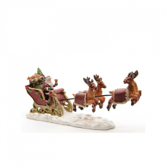 Figura mikulás szánon poly 18cm színes