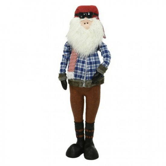 Figura mikulás textil 170cm kék/barna
