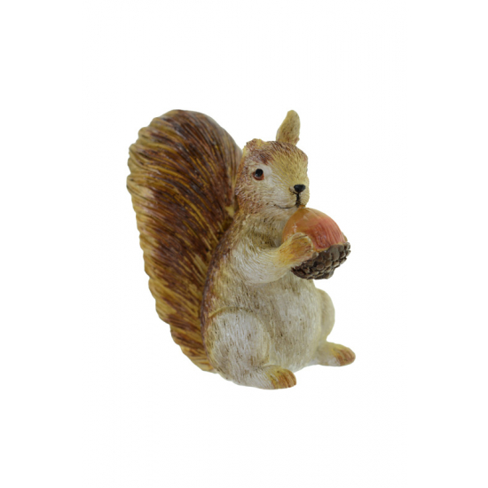 Figura mókus poly 6,6*3,2*6,7cm makkal barna