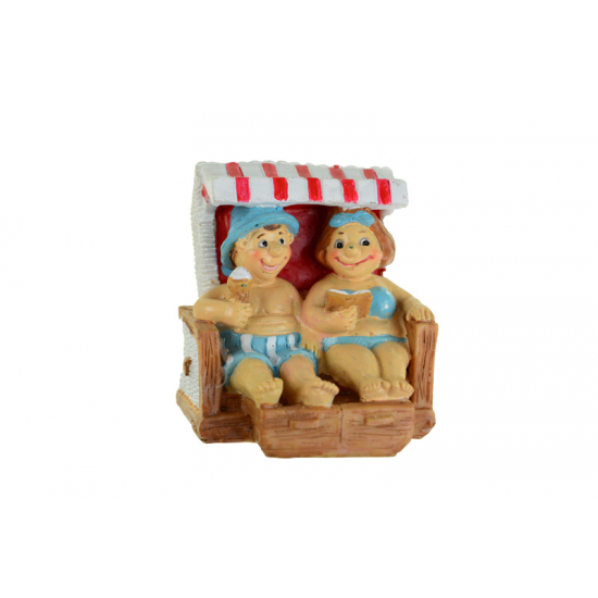 Figura napozó pár poly 8cm barna