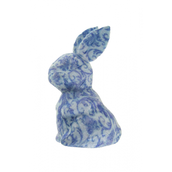 Figura nyuszi hungarocell cukros 15cm mintás kék