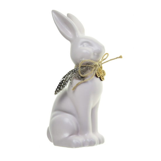 Figura nyúl kerámia 12.4*8.4*23cm rózsaszín