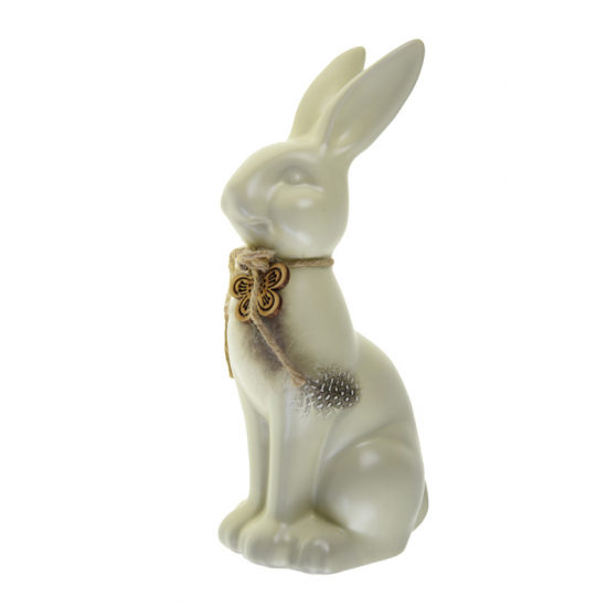 Figura nyúl kerámia 12.4*8.4*23cm sárga