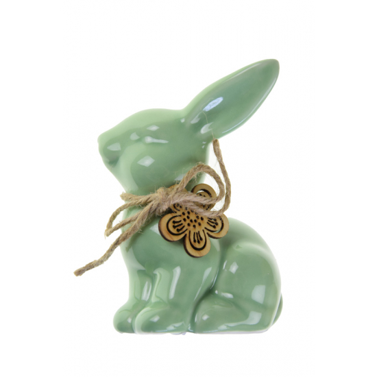 Figura nyúl kerámia 9*7.6*11.3cm zöld