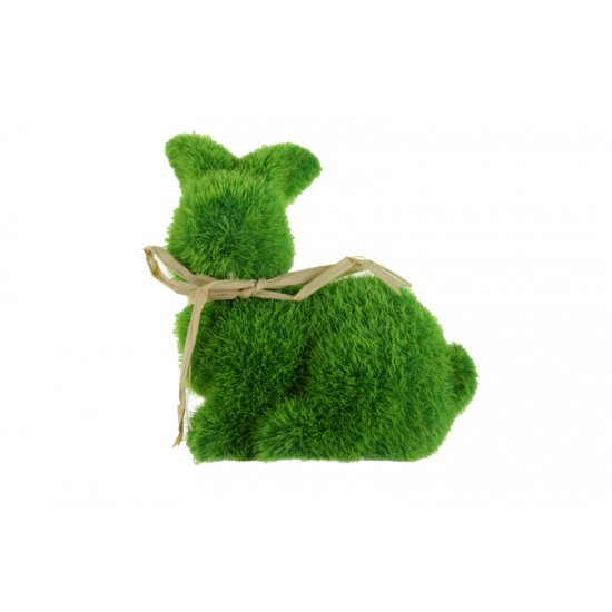 Figura nyúl kerámia flokkolt 9.7*5.8*10.3cm zöld