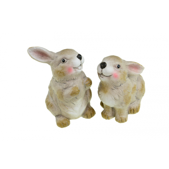 Figura nyúl poly 12.5*8.5*12.2cm 2féle fehér
