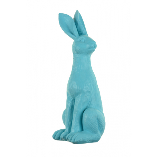 Figura nyúl poly 5.8x7x17cm ülő kék
