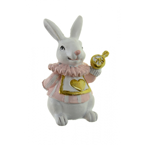 Figura nyúl poly 5*4*8cm rózsaszín