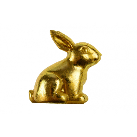 Figura nyúl poly 6cm ülő arany