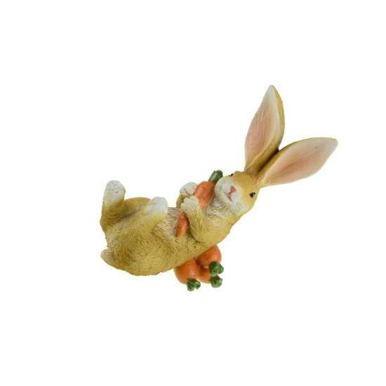 Figura nyúl poly 7*4.3*9.2cm répával barna