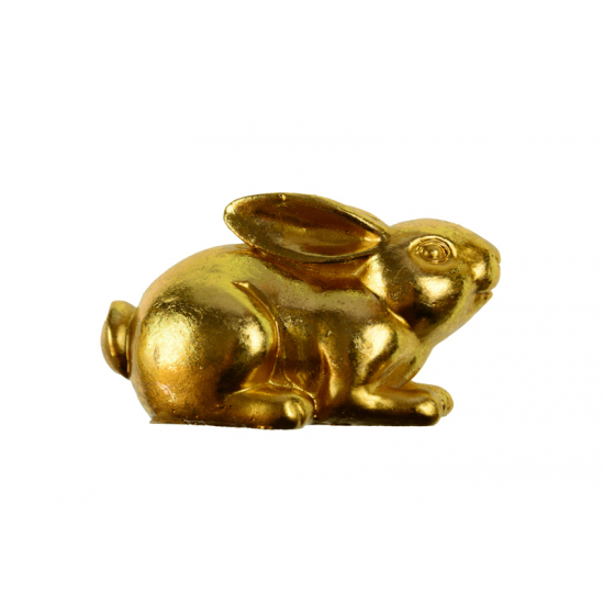 Figura nyúl poly 8,6*4,2cm fekvő arany