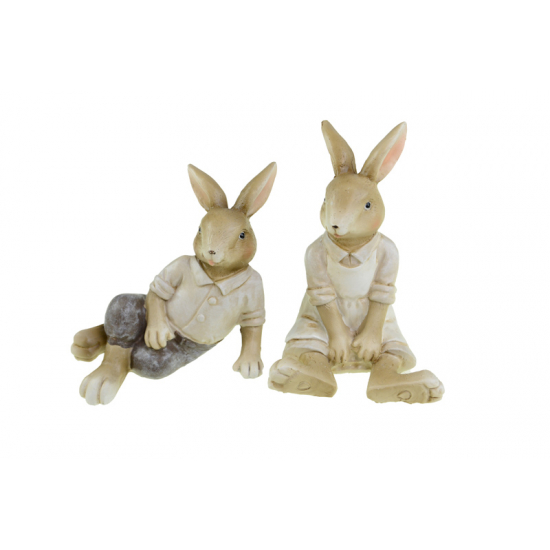 Figura nyúl poly 9*7*12cm ülő 2féle