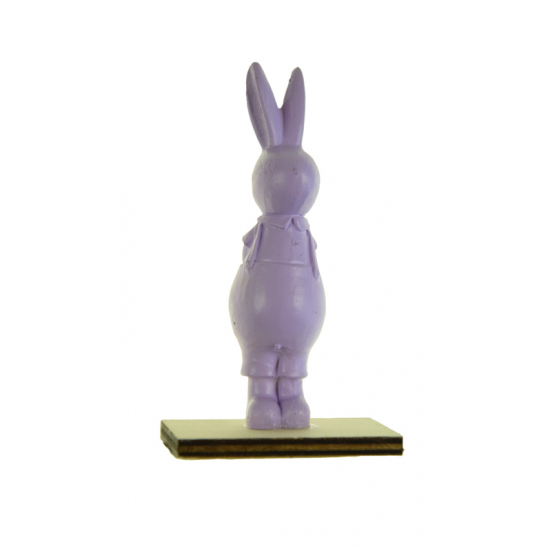 Figura nyuszi poly fa talpon 9cm lila