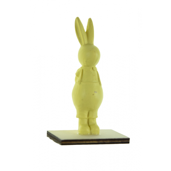 Figura nyuszi poly fa talpon 9cm sárga