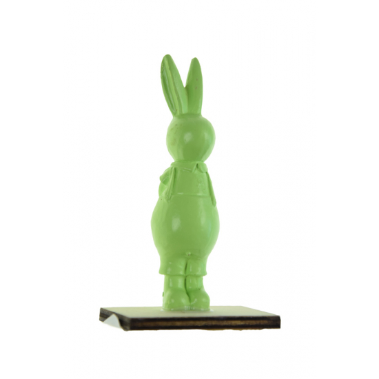 Figura nyuszi poly fa talpon 9cm zöld