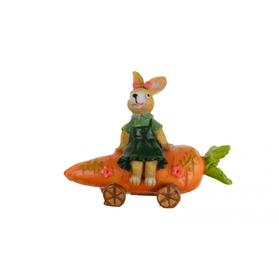 Figura nyuszi lány poly 13,5*10,3cm répán ülő