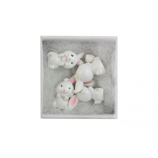Figura nyuszi poly 3,3cm s/4 fehér