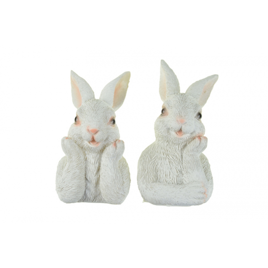Figura nyuszi poly 7*8.5*11.5cm 2féle fehér