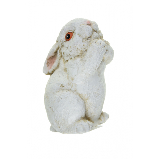 Figura nyuszi poly 8*6.5*11cm fehér