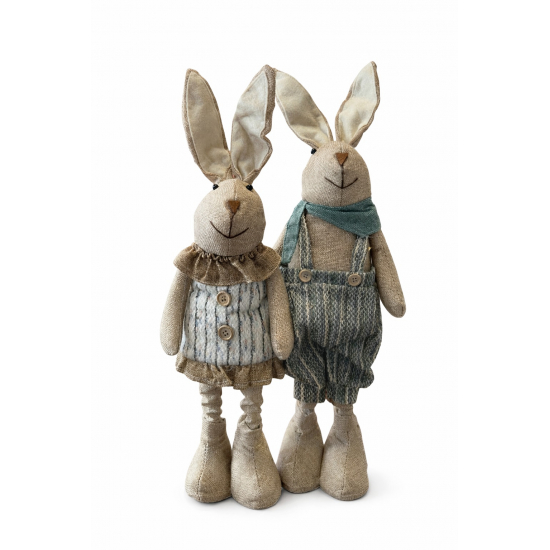 Figura nyuszi textil 63cm teleszkópos lábbal 2féle