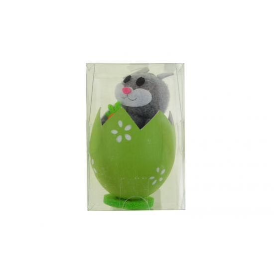 Figura nyuszi tojásban 4*8,5cm zöld