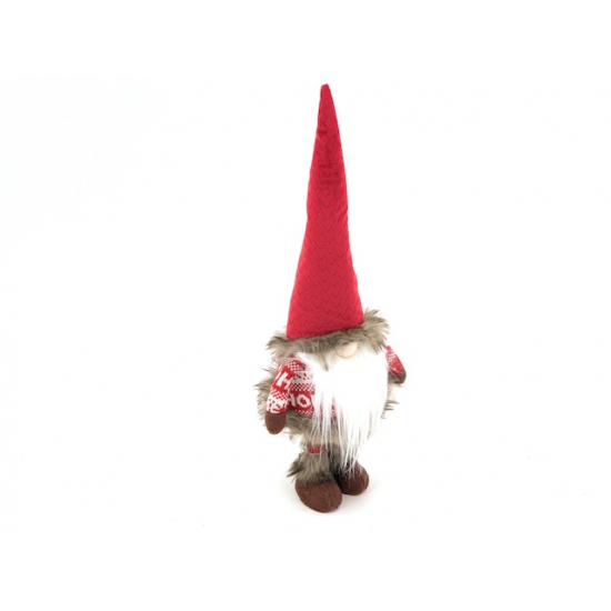 Figura orrmanó 56CM HOHO pulcsiban piros/barna