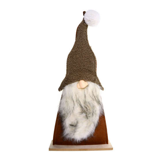 Figura orrmanó filc 50cm fa talpon barna