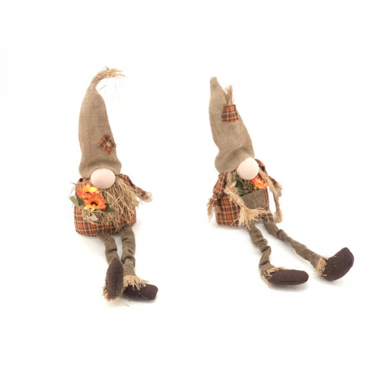 Figura orrmanó fiú/lány textil lógólábú natúr