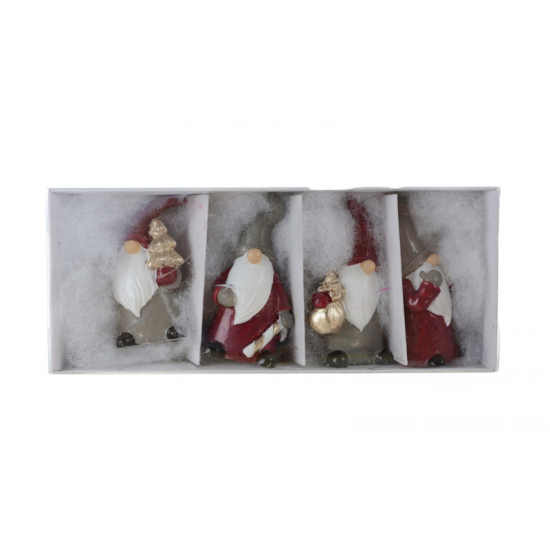 Figura orrmanó poly 3,3*2,3*6,3cm s/4 piros/szürke