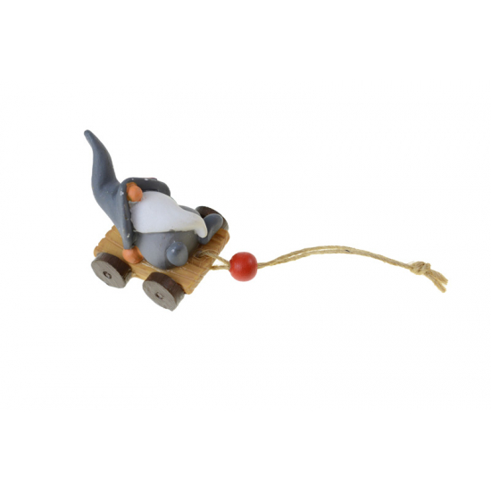 Figura orrmanó poly akasztós 3,9*3,4*4,2cm sapkában szürke