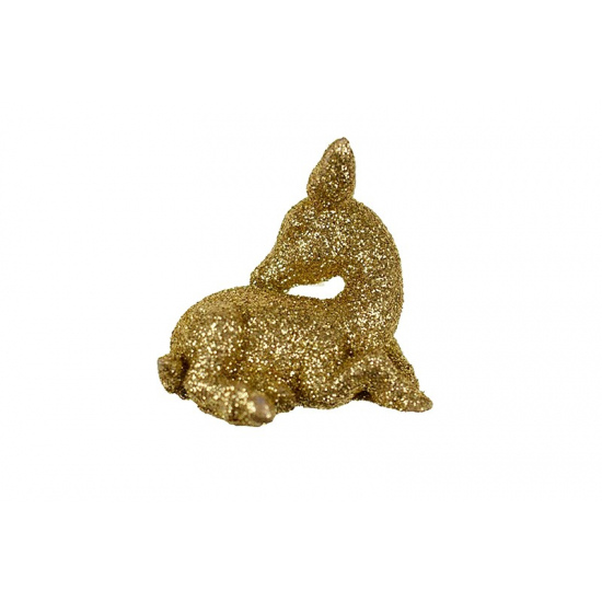Figura őz fekvő plasztik 4,5*4,3*1,9cm arany