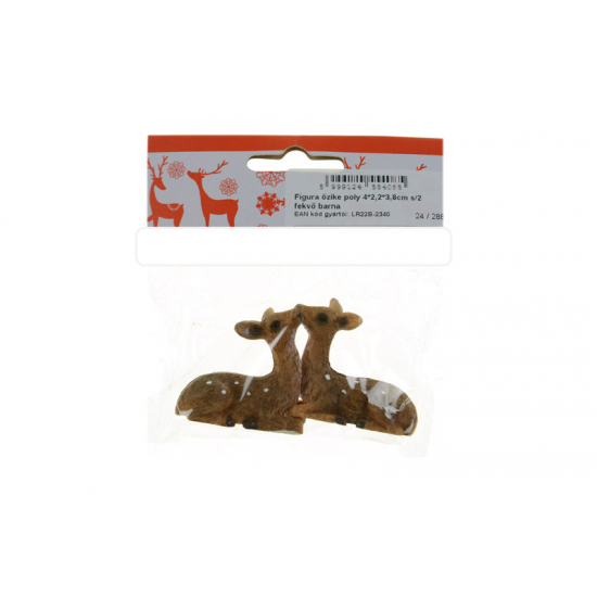 Figura őzike poly 4*2,2*3,8cm s/2 fekvő barna