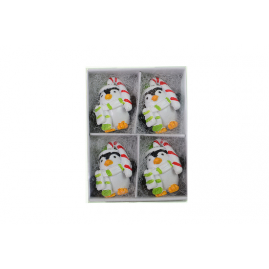 Figura pingvin poly 3,2cm s/4 fehér