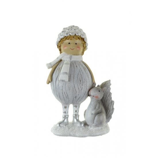Figura fiú poly 8*4.5*13cm mókussal
