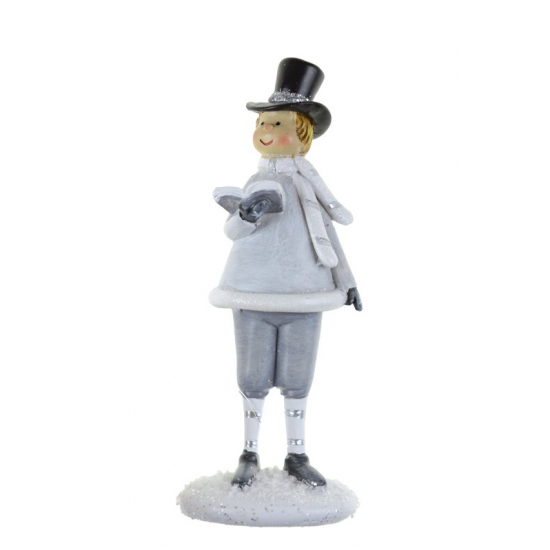 Figura fiú poly 4.5*3.5*11.5cm könyvvel kék