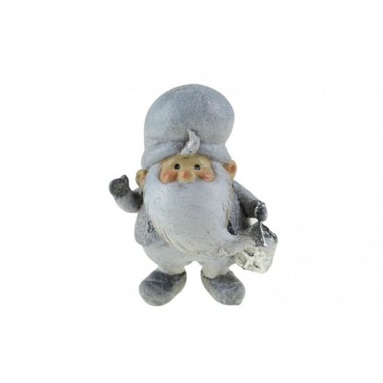 Figura mikulás poly 6*4*8cm szürke