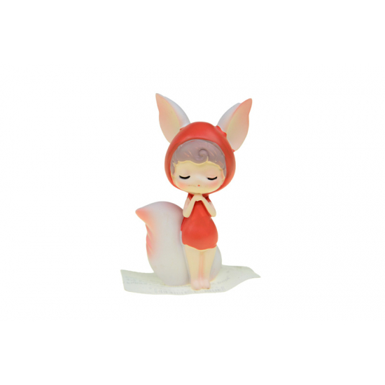 Figura rókajelmezes kislány poly 4*2,5*7cm piros