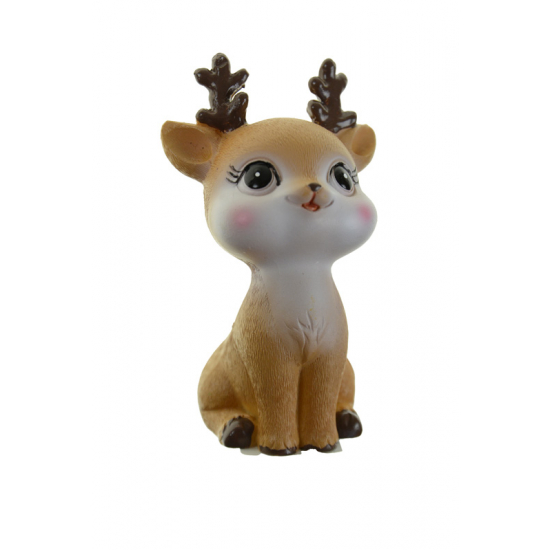 Figura szarvas gida poly 5,8*5,7*10cm ülő barna