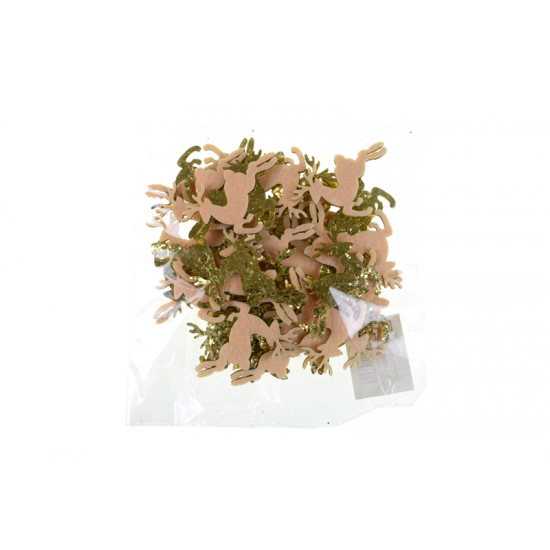 Figura szarvas filc 7cm s/50 glitteres arany
